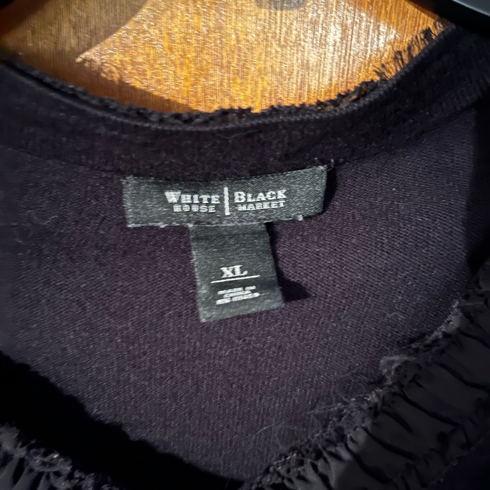 Black ruffled dress sweater. - Picture 2 of 3